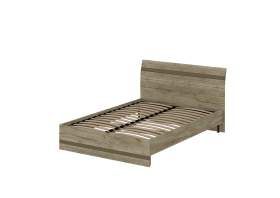 Кровать «АСТИ» двуспальная 1400 (цвет - дуб серый Craft, Базальт)