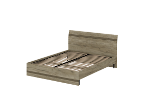 Кровать «АСТИ» двуспальная 1600 (цвет - дуб серый Craft, Базальт)